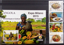 Angola 2015, EXPO 2015 In Milano - Fruits, MNH S/S And Stamps Set - Angola