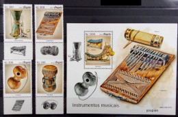 Angola 2019, Musical Instruments, MNH S/S And Stamps Set - Angola