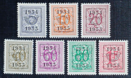 Belgie 1954/55 Obp.nrs.PRE 645/651 Cijfer Op Heraldieke Leeuw - Type E - Reeks 47 - Sobreimpresos 1951-80 (Chifras Sobre El Leon)