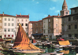 TRIESTE, MUGGIA, HARBOUR, ARCHITECTURE, PORT, BOATS, TOWER, CARS, ITALY, POSTCARD - Trieste