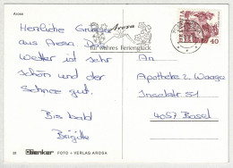 Schweiz / Helvetia 1978, Postkarte Arosa - Basel, Ferien / Vacances / Holidays - Sonstige & Ohne Zuordnung