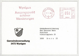 Schweiz / Helvetia 1989, Brief Freistempel / EMA / Meterstamp Wynigen - Bern, Wandern / Randonnée / Hiking - Andere & Zonder Classificatie