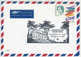 USA 1986, Briefumschlag Mit Stempel Heritage Station Palmetto, Post-Station - Poste