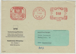 Schweiz / Helvetia 1980, Brief Freistempel / EMA / Meterstamp Winterthur, Kur- Und Ferienhotel Orselina - Hotels- Horeca