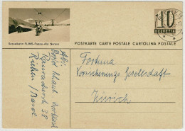 Schweiz / Helvetia 1955, Bildpostkarte Sesselbahn Flims-Foppa-Alp Naraus Riehen - Zürich - Autres & Non Classés