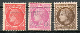 France,1945,Y*T#676+679+681, Lux Cancel:as Scan - Gebraucht