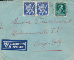 BELGIUM BELGIAN CONGO LETTRE DE PA DE BRUGGE VERS COSTERMANSVILLE EN 1946 - Covers & Documents