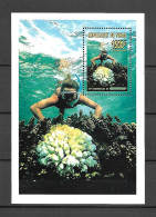 Chad 1996 The 25th Anniversary Of Greenpeace - Marine Life - Corals MS MNH - Tsjaad (1960-...)
