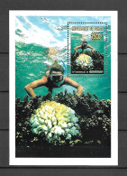 Chad 1996 The 25th Anniversary Of Greenpeace - Marine Life - Corals MS MNH - Maritiem Leven