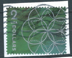 VEREINIGTE STAATEN ETATS UNIS USA 2022 FLORAL GEOMETRY GREEN USED ON PAPER SN 5700 MI  YT 5543 - Used Stamps