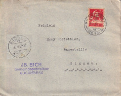 Motiv Brief  "JB Eich, Gemeindeschreiber, Guggisberg"         1925 - Storia Postale