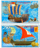 Armenia Armenien Arménie MNH** 1999 Navigation In Cilicia Kilikiya's Kingdom Sailing Vessels + Emble Stamp Mih 357-358 - Arménie