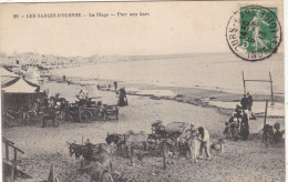 85.  LES SABLES D'OLONNE .CPA. LA PLAGE.. PARC AUX ÂNES. ANNÉE 1913 + TEXTE - Sables D'Olonne