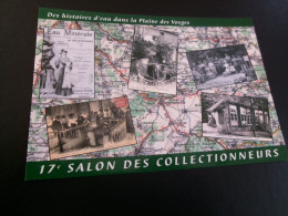 BELLE CARTE  "17E SALON DES COLLECTIONNEURS VITTEL 2001" ... (142ex SUR 1000)..HISTOIRES D'EAU DANS LA PLAINE DES VOSGES - Collector Fairs & Bourses