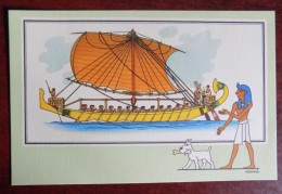 Chromo Tintin Voir Et Savoir " Marine Collection A Série 1 " Navire De Commerce Egyptien ( 1500 Av. J.c. ) - Sammelbilder