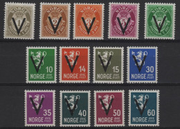 Norge - Norwegen - Norway - 1941 - V- Overprint - Yvert - 235A(A)-235R(A) - New - MNH - See Back Scan - Ongebruikt
