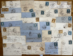 LOT DE 29 LETTRES OU CARTES POSTALES AVEC ETOILES DE PARIS / TIMBRES CLASSIQUES N° 22 29 60 28 ... / LOT N° 517 - 1849-1876: Klassik