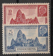 INDOCHINE - 1941 - N°YT. 222 à 223 - Pétain - Neuf Luxe ** / MNH / Postfrisch - Neufs