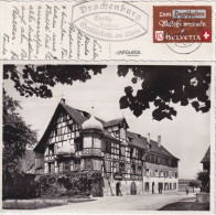 AK  "Drachenburg Gottlieben"  Tägerwilen - Essertines S/Rolle      1942 - Storia Postale