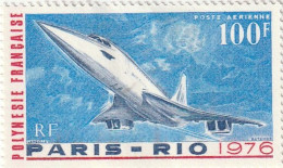 Polynesia 1976 - Aviation , "Concorde" The First Commercial Flight Paris-Dakar - Dakar-Paris , MNH , 208 - Nuevos