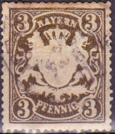 1888 - 1904 - ALEMANIA - BAVIERA - ESCUDO DE ARMAS - YVERT 60 - Usados