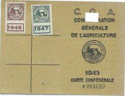 1945 Confédération Générale De L'Agriculture - Carte Confédérale - Syndicat De Labroquère - Haute -Garonne (31) - Mitgliedskarten