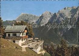 72221456 Mittenwald Bayern Kranzberg Haus Mit Tiefkarspitze Und Woerner Karwende - Mittenwald
