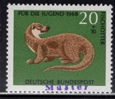 GERMANY(1968) Otter. MUSTER (specimen) Overprint. Scott No B431. - Otros & Sin Clasificación