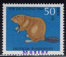 GERMANY(1968) Beaver. MUSTER (specimen) Overprint. Scott No B433. - Other & Unclassified