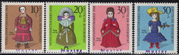 GERMANY(1968) 19th Century Dolls. Set Of 4 With MUSTER (specimen) Overprint. Scott No B438-41. - Andere & Zonder Classificatie