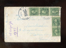 "USA" 1923, Brief MeF Mit K1 "BALA KANS." Nach Deutschland, Rs. Bahnpoststempel "K. WUERTT. BAHN-POST" (B2054) - Covers & Documents