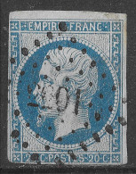 Lot N°114 N°14,Oblitéré PC 2201 MUR-DE-BARREZ(11), Indice 6 - 1853-1860 Napoléon III