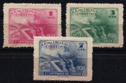 Uruguay #581-83 Cannon Rural And Urban Views Cordon Founding District MNH - Uruguay