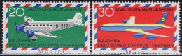 GERMANY(1969) Junkers 52. Boeing 707. Set Of 2 With MUSTER (specimen) Overprint. German Airmail Service. Scott No 993-4. - Other & Unclassified