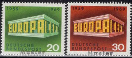 GERMANY(1969) Europa. Set Of 2 With MUSTER (specimen) Overprint. Scott No 996-7. - Autres & Non Classés