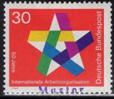GERMANY(1969) ILO 50th Anniversary. MUSTER (specimen) Overprint. Scott No 995. - Autres & Non Classés