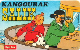 Bande Dessinée TINTIN Tintin Dessinateur HERGE Hergé * Autocollant Ancien Publicitaire KANGOURAK SALIK Tournesol - Bandes Dessinées