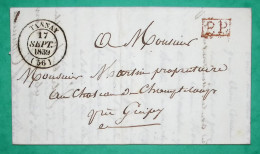 CAD TYPE 14 TANNAY NIEVRE PP PORT PAYE POUR CORBIGNY 1839 LETTRE COVER FRANCE - 1801-1848: Precursors XIX