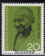GERMANY(1969) Gandhi. MUSTER (specimen) Overprint. Scott No 1012. - Other & Unclassified