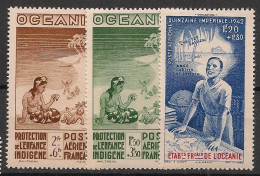 OCEANIE - 1942 - Poste Aérienne  PA N°YT. 4 à 6 - PEIQI - Complet - Neuf Luxe ** / MNH / Postfrisch - Posta Aerea