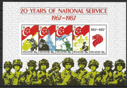 SINGAPORE 1987 20 YEARS OF NATIONAL SERVICE  MNH - Singapore (1959-...)