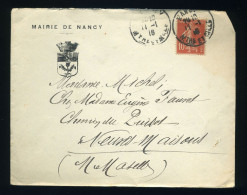 ENVELOPPE A EN TÊTE Mairie De Nancy ( Blason De La Ville ) Cachet De La Poste De Nancy 1916 - Altri & Non Classificati