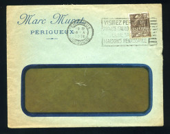 ENVELOPPE A EN TÊTE Marc Murat 24 Périgueux Flamme Périgueux 1931 Ruines Gallo Romaine, Grand Vin Monbazillac Au Verso - Food