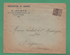 31 Toulouse Serié Manufacture De Lingerie ( Enveloppe à Entête ) - Textile & Clothing
