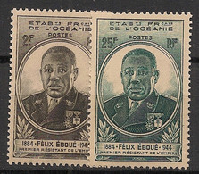 OCEANIE - 1945 - N°YT. 180 à 181 - Félix Eboué - Neuf Luxe ** / MNH / Postfrisch - Unused Stamps