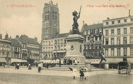 59 - Dunkerque - Place Jean Bart Et Le Beffroi - Animée - CPA - Voir Scans Recto-Verso - Dunkerque