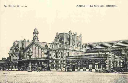 62 - Arras - La Gare - Vue Extérieure - Animé - Cheval Attelé  - Carte Vierge - CPA - Voir Scans Recto-Verso - Arras