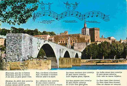 84 - Avignon - Le Pont Saint Bénézet - Le Palais Des Papes - Partition - Paroles De Chanson - CPM - Voir Scans Recto-Ver - Avignon