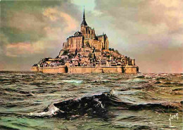 50 - Le Mont Saint Michel - Vue Générale - Effet De Vagues - Flamme Postale - CPM - Voir Scans Recto-Verso - Le Mont Saint Michel