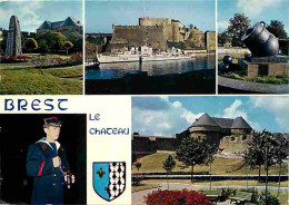 29 - Brest - Le Château - Multivues - Folklore - Blasons - Bateaux De La Marine Nationale - Canon - Voir Scans Recto Ver - Brest